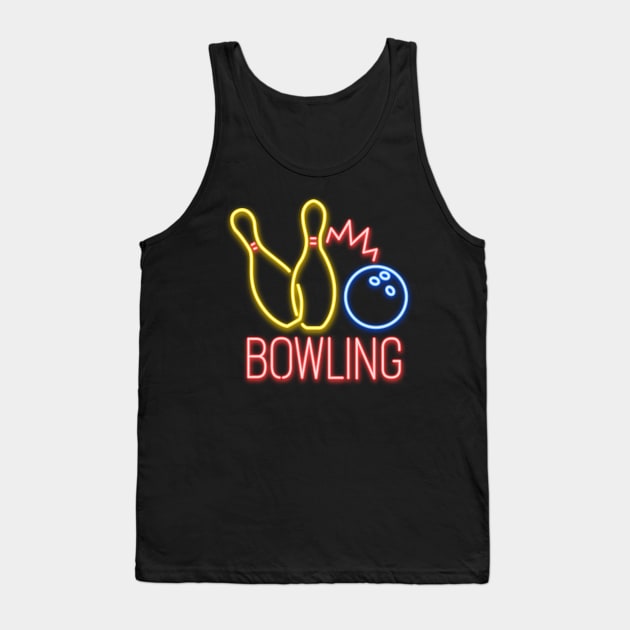 Neon Bowling Sign Tank Top by madeinchorley